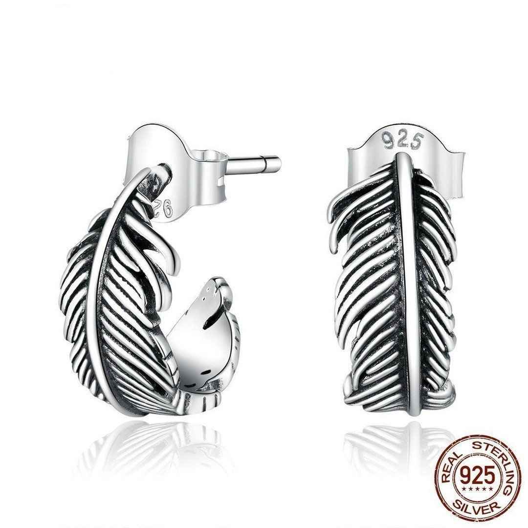 ⭕️ Retro Feather Earrings 925...