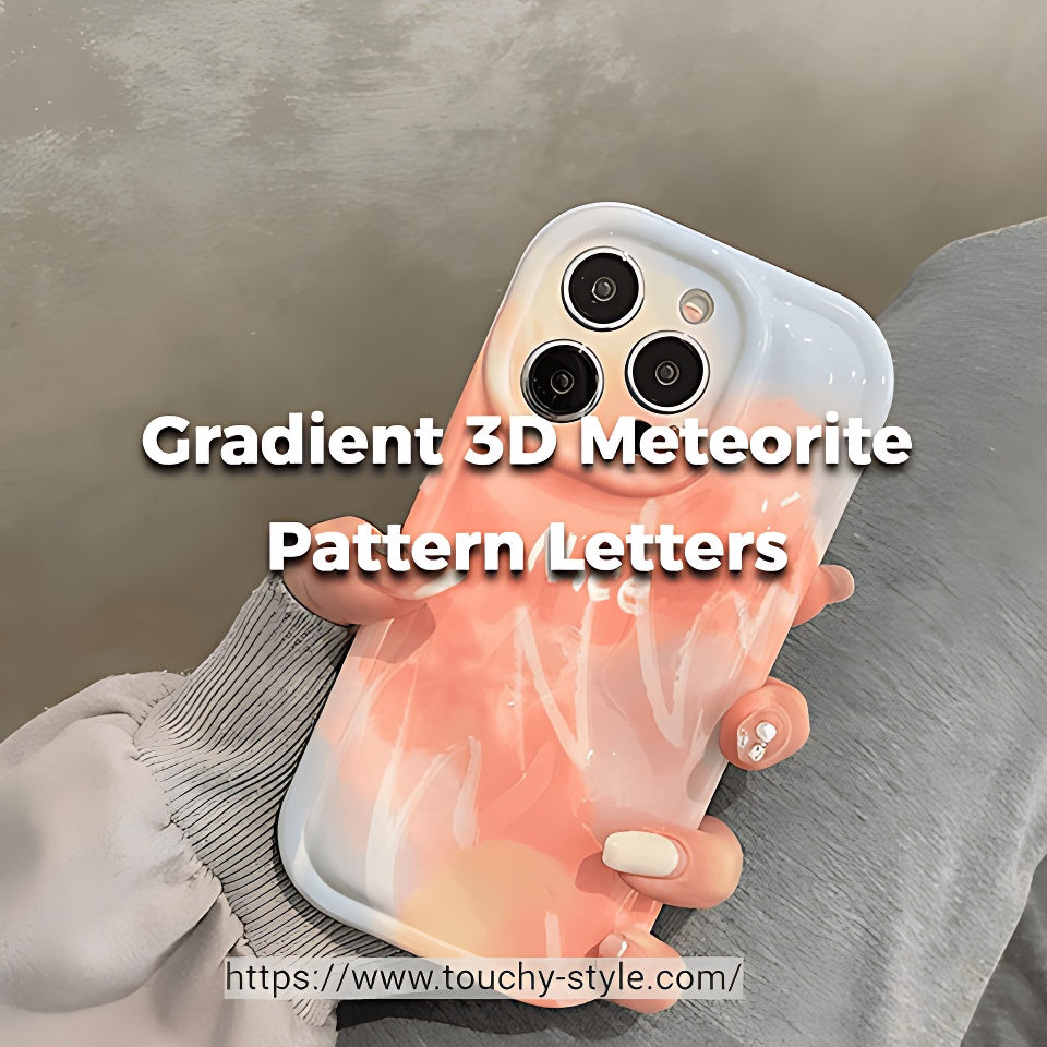 Gradient 3D Meteorite Pattern Letters: Cute Phone Cases for iPhone - Touchy Style .