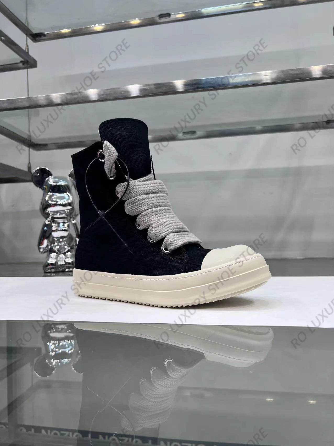 Classic Canvas High Top Men Shoe Designer Follow Engaging Leather Jumbo Lace-up Luxury Ankle Boot Black Platform Women Sneaker - Touchy Style