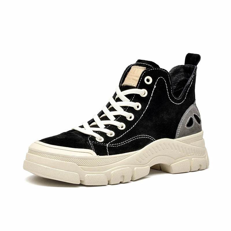 BeauToday Casual Sneakers Women Suede Leather Round Toe Lace-Free High Top Ladies Retro Fashion Flat Shoes Handmade 29575