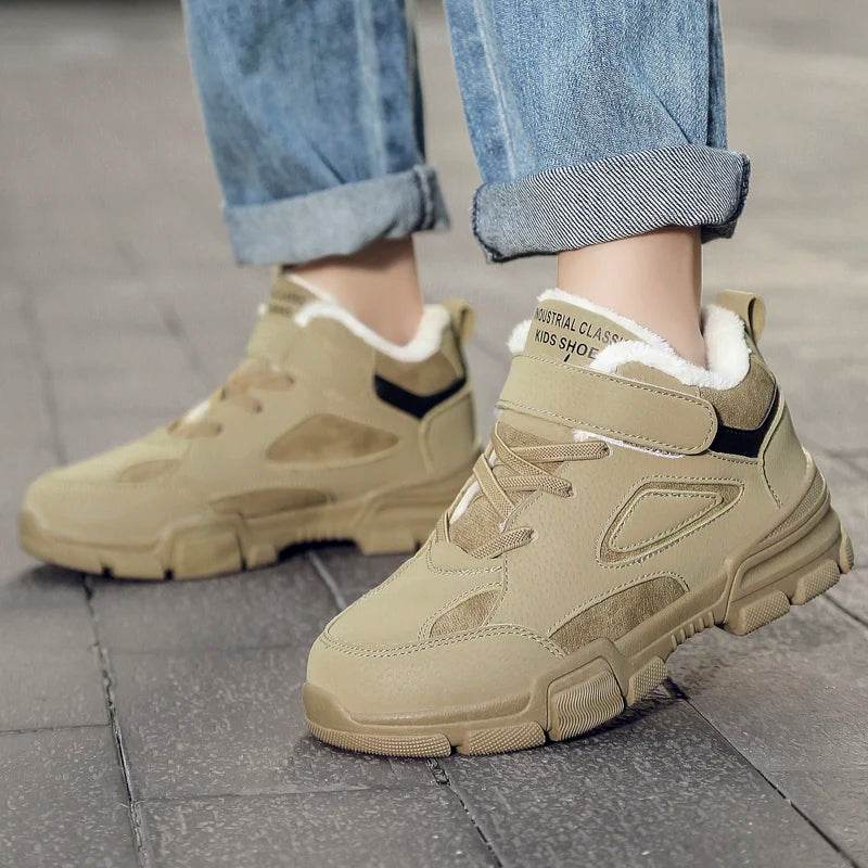 Winter Brand Children Shoes Girl Boy Boots Water Proof Leather Kids Snow Boots Plush Warm Fashion Sneakers Casual Outdoor Shoes - Touchy Style