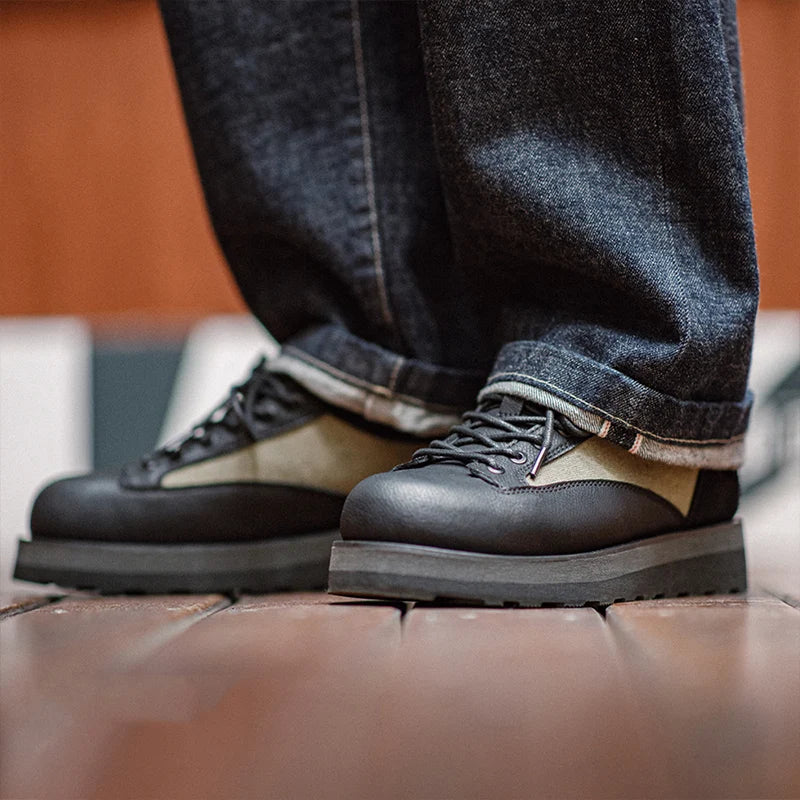 Maden Retro Casual Shoes Thick-Soled Height-Increasing Color-Block Classic Men&