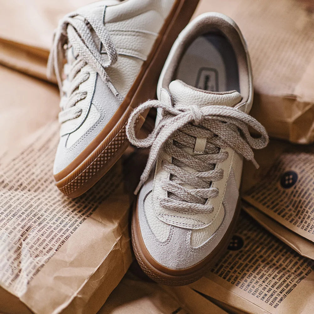 Maden Full Grain Leather Training Shoes for Men Daily Versatile Comfortable Breathable Low Top Sneakers Outdoor Casual Shoes