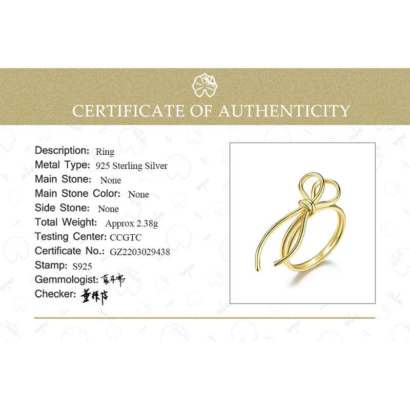 Lotus Fun 18K Gold Exquisite Lovely Knot Long Tassel Dating Rings for Women Gift Real 925 Sterling Silver Original Fine Jewelry - Touchy Style