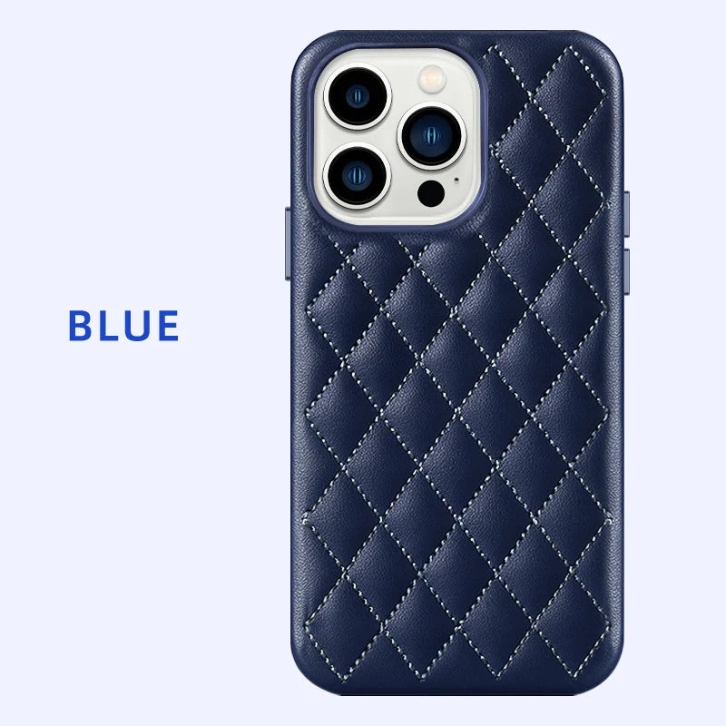 Clearance Sale Leather For Magsafe Case For iPhone 13 Pro Max 13Pro 13 mini Women Fashion Magnetic Stitching Luxury Back Cover