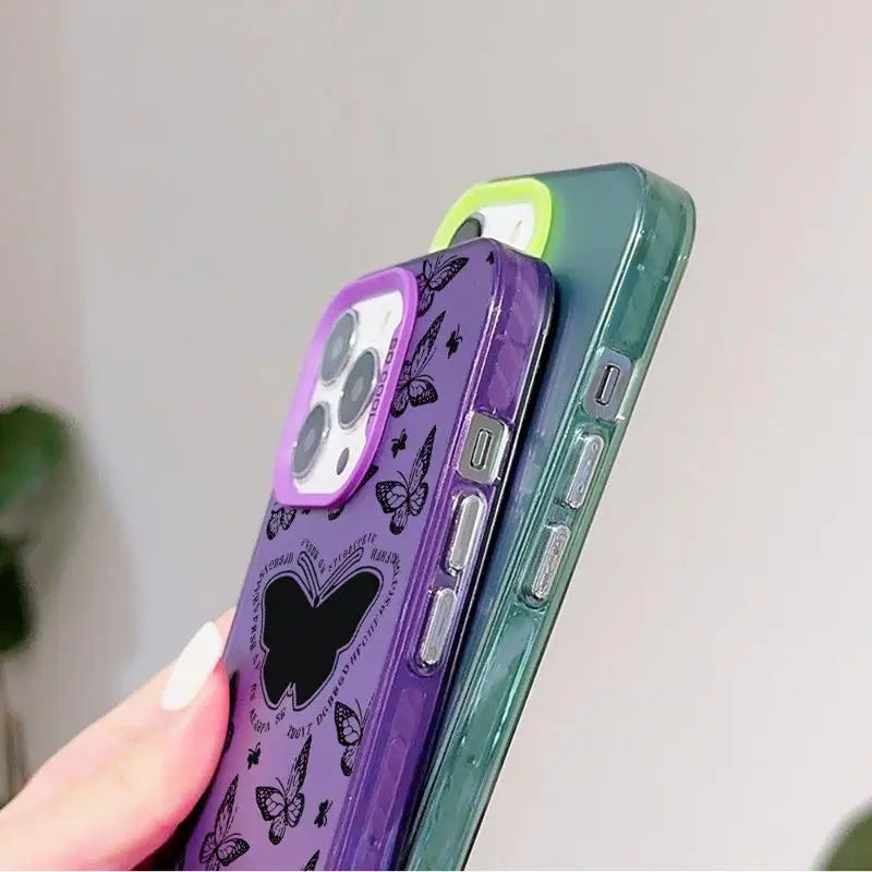 TSP34 Cute Phone Cases for iPhone 15, 14, 13, 12, 11 Pro Max, X, XS Max, XR, 7, or 8 Plus - Butterfly Leather Cover
