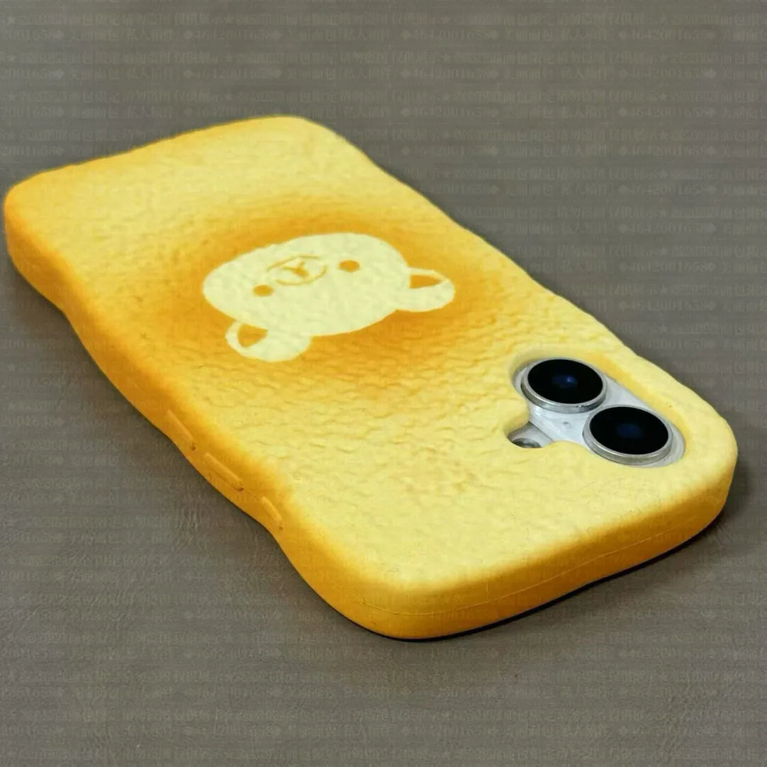 Sweet 3D Bread Rilakkuma Cartoon Soft Silicon Cute Gift Back Phone Case for iPhone 11 12 13 Pro 14 15 16 Pro Max 16 Plus Cover