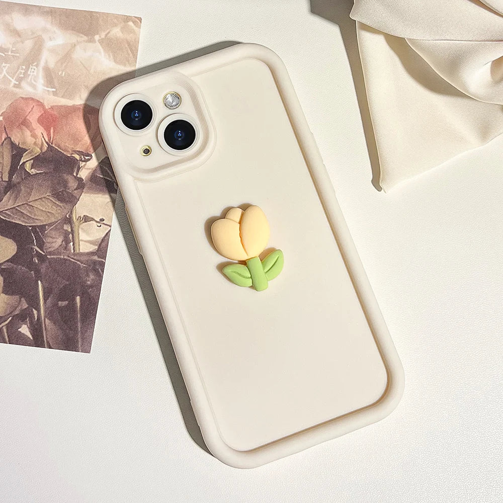Cute 3D Heart Silicone Phone Case For iPhone 16 Pro 13 11 12 14 15 Pro Max X XR XS 7 8 Plus SE Shockproof Candy Cover