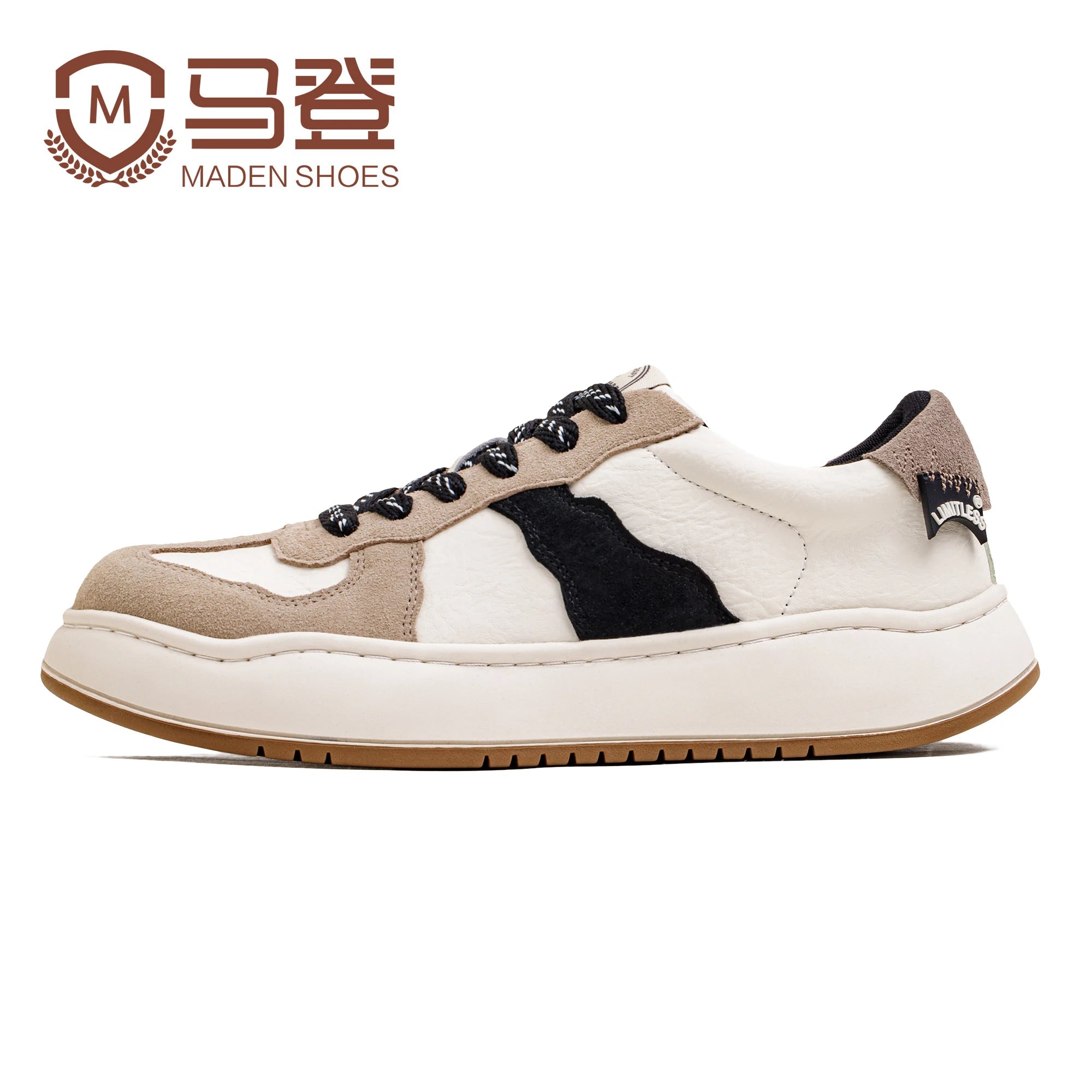 Maden Retro Spliced Skateboard Shoes Low-top Versatile Casual German Training Shoes Lace-up Shoes for Men&