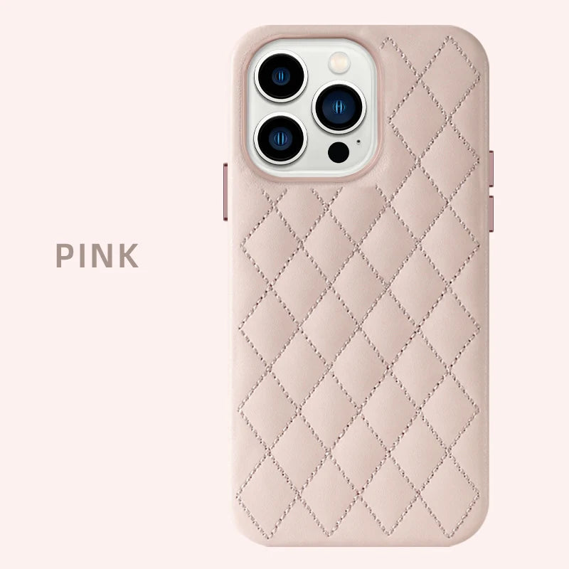 Clearance Sale Leather For Magsafe Case For iPhone 13 Pro Max 13Pro 13 mini Women Fashion Magnetic Stitching Luxury Back Cover