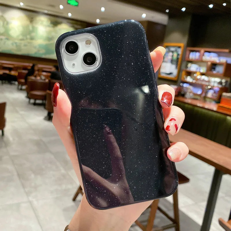 حافظات هاتف لطيفة لهاتف iPhone 16 و15 و14 و13 Pro Max - غطاء لامع ناعم باللون الأحمر اللامع - PC0309