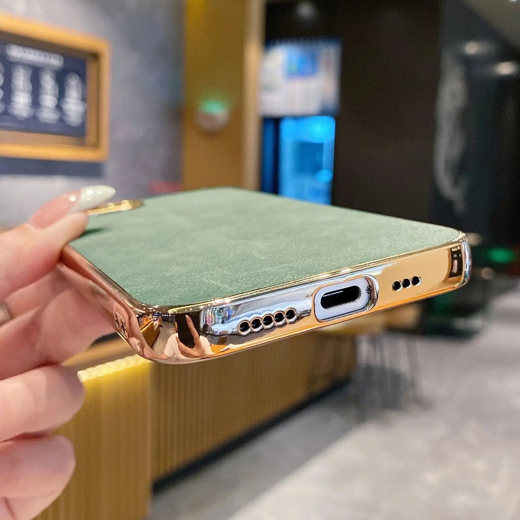 Lambskin Leather Plating Frame Bumper Cases For iPhone 16E 16 15 14 13 12 11 Pro Max Plus Retro Frosted Shockproof Hard Cover