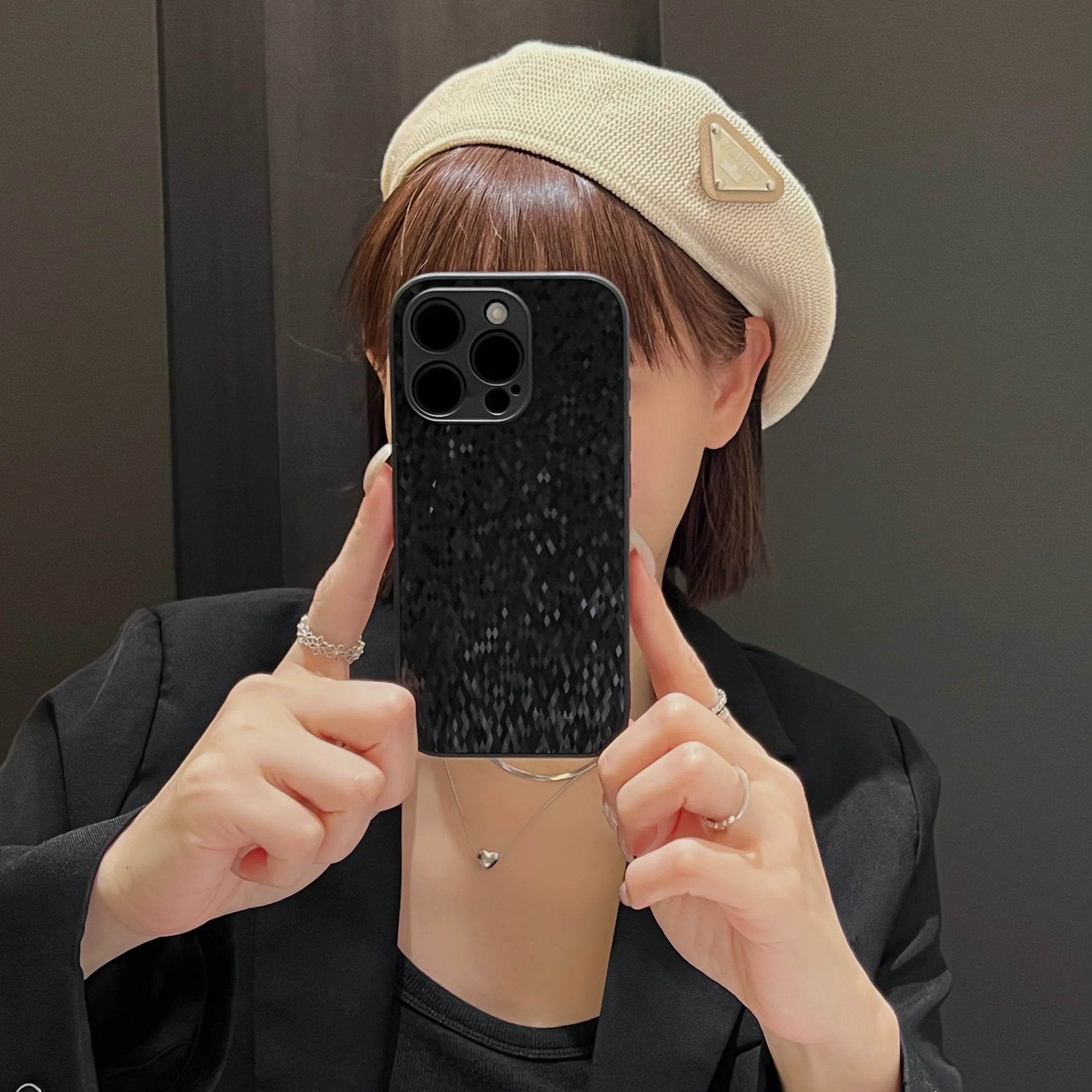 Glitter Bling Diamond Lattice Case For iPhone 11 12 13 14 15 16 Pro Max Camera Protection Shockproof Silicone Cover