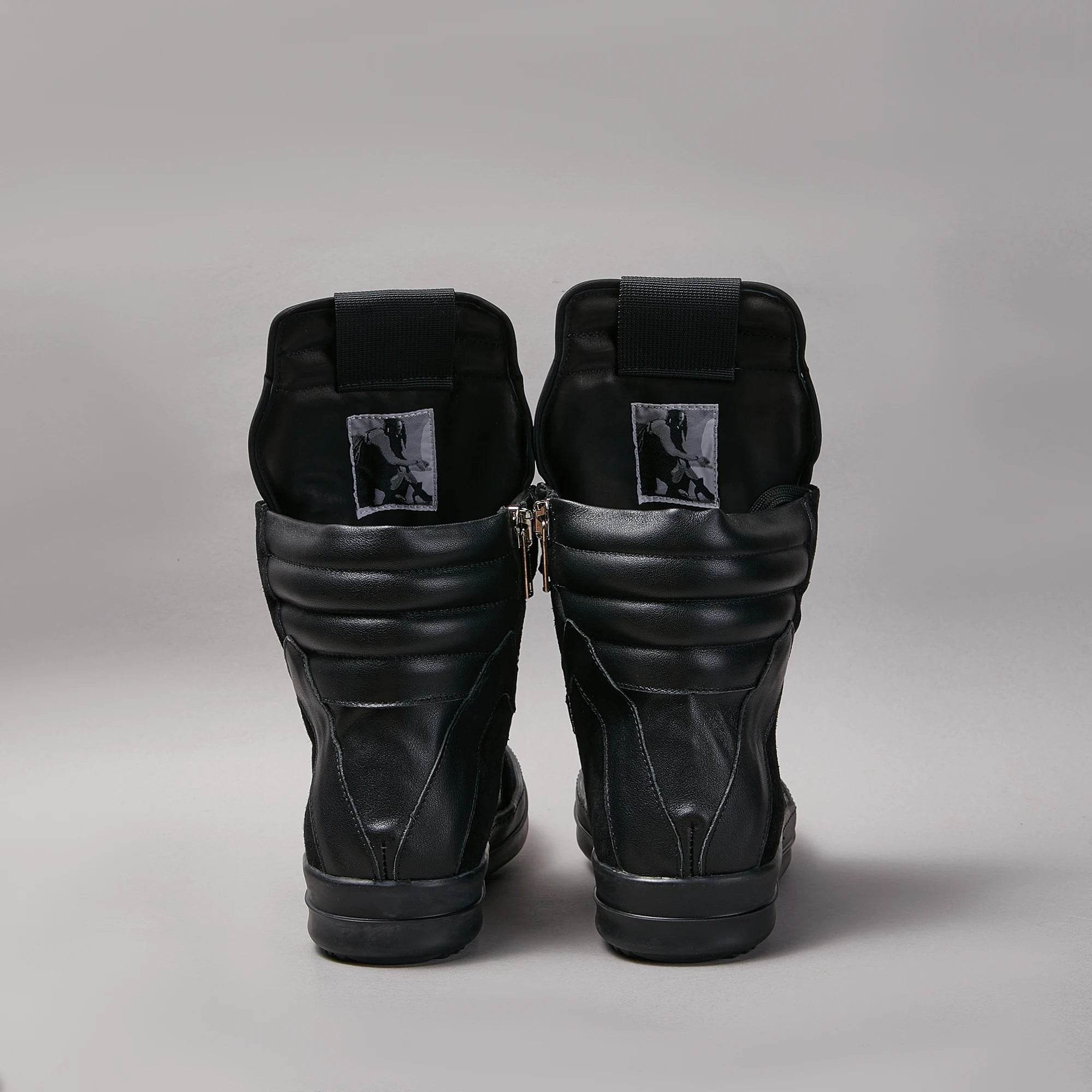 Brand Men Shoe Casual High Top Women Sneaker Quality Black Leather Geobasket Fashion Thick-sole Roman Zip Luxury Ankle Boot - Touchy Style