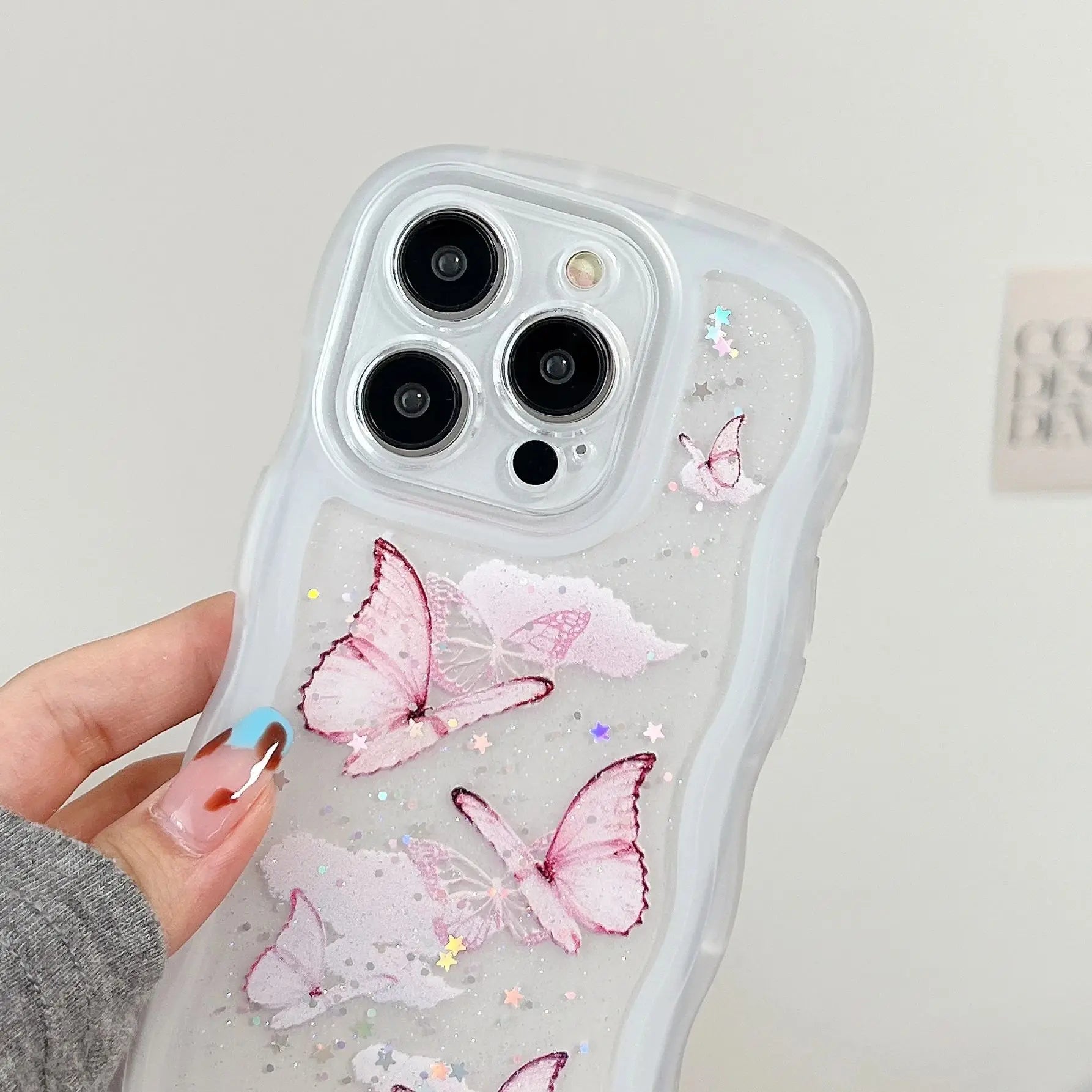 Cute Phone Cases: Bling Glitter Butterfly Bumper for iPhone 7-15 Pro Max - TSP308