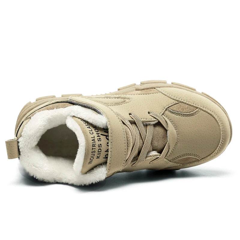 Winter Brand Children Shoes Girl Boy Boots Water Proof Leather Kids Snow Boots Plush Warm Fashion Sneakers Casual Outdoor Shoes - Touchy Style