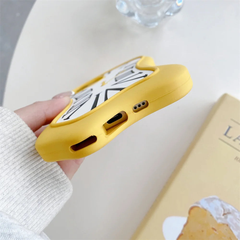 Funny Cartoon 3D Clock Phone Case For iPhone 16 Pro Max 15 14 13 12 Pro Max 11 Anti Fall Soft Silicone Cover