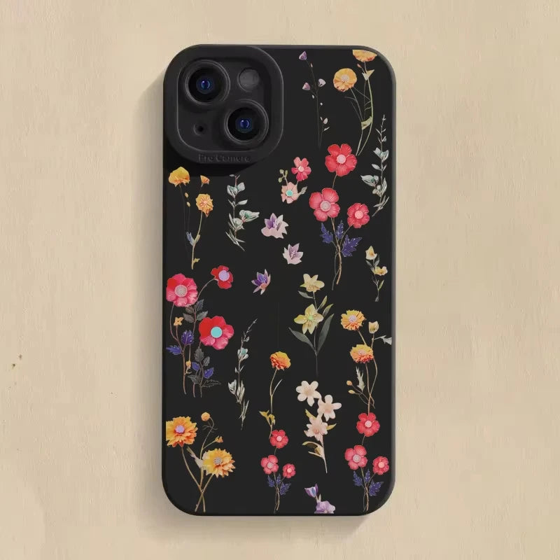 Summer Minimalist Fresh Style Phone Case For iPhone 16 Pro Max 11 12 13 14 15 16E XS XR 7 8 Plus Shockproof Silicone Soft Cove