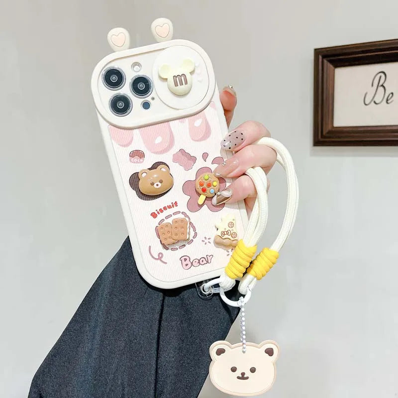 Fashion Hand Strap Lanyard Protective Cover for iPhone 11 12 13 14 15 Pro Max Anti Fall Back Case for iPhone 14 Pro Max 13 Pro