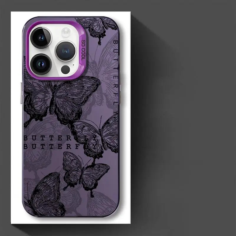 TSP34 Cute Phone Cases for iPhone 15, 14, 13, 12, 11 Pro Max, X, XS Max, XR, 7, or 8 Plus - Butterfly Leather Cover