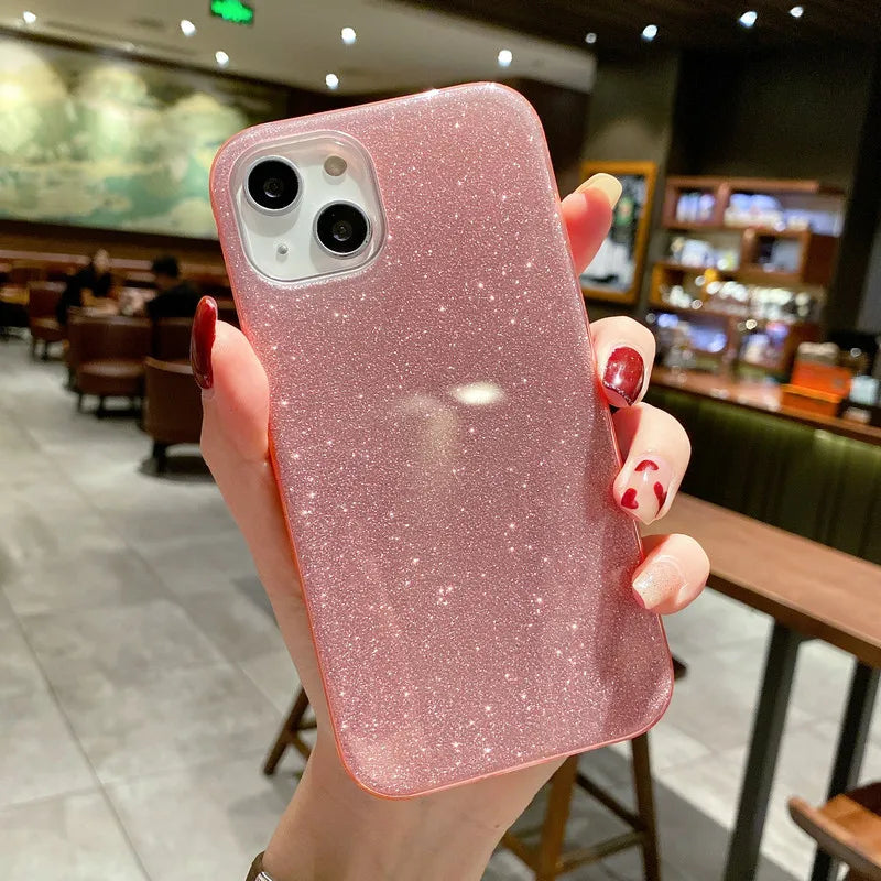 حافظات هاتف لطيفة لهاتف iPhone 16 و15 و14 و13 Pro Max - غطاء لامع ناعم باللون الأحمر اللامع - PC0309