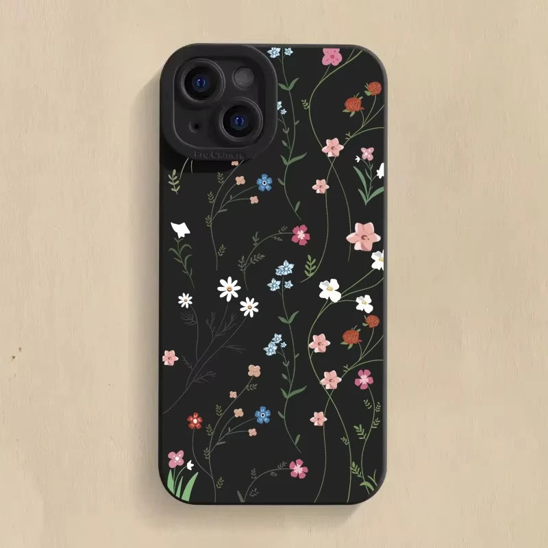 Summer Minimalist Fresh Style Phone Case For iPhone 16 Pro Max 11 12 13 14 15 16E XS XR 7 8 Plus Shockproof Silicone Soft Cove