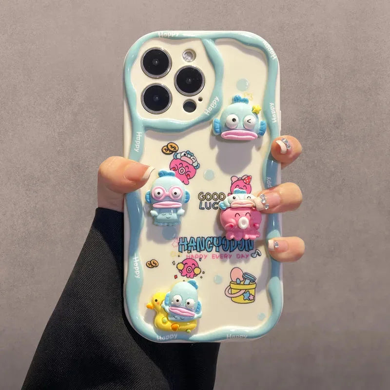3D Funny Hangyodon Toy ACC Cartoon Wave Shell Soft Phone Case for Samsung Galaxy S25 S24 Ultra S23 Plus S22 S21 FE A31 A51 A30S