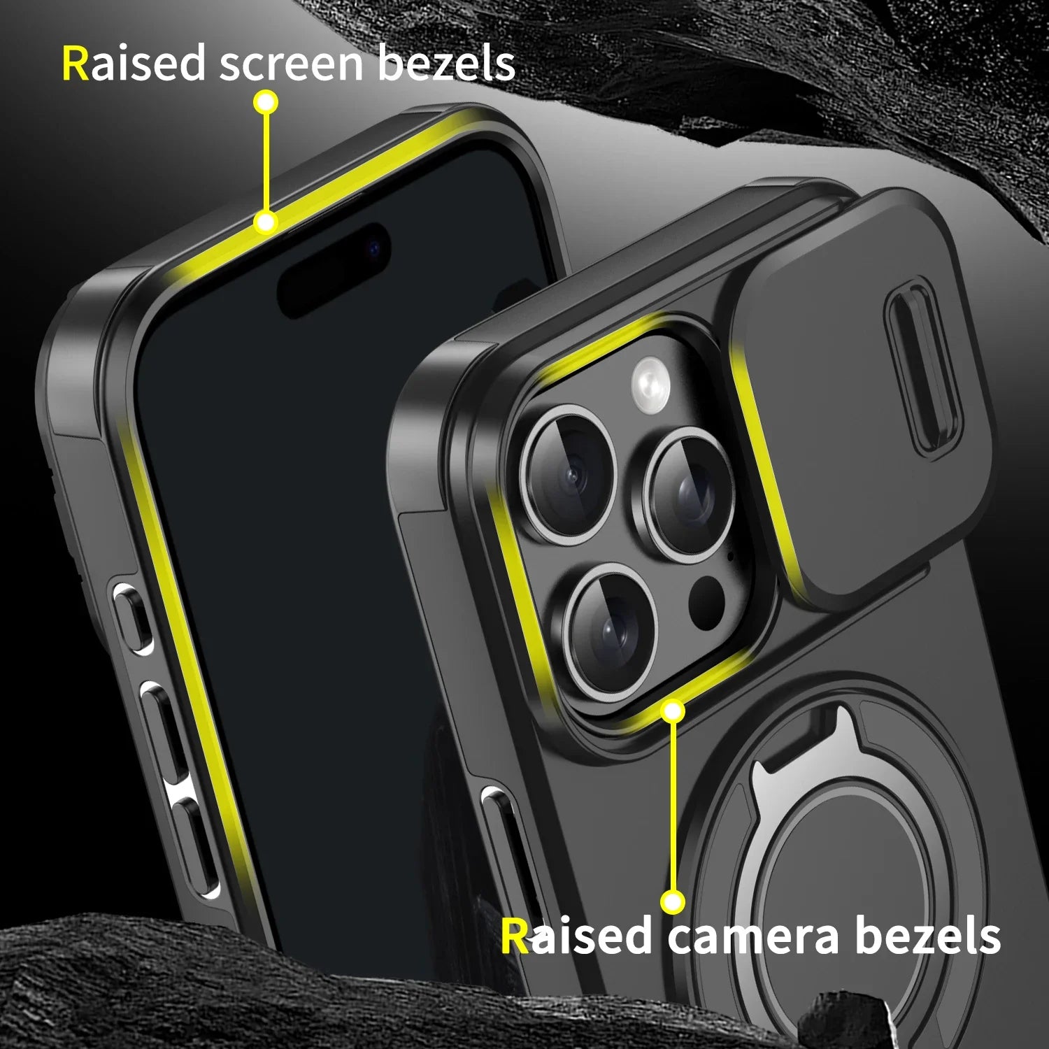 Slide Camera Protection Magnetic Bracket Magsafe Case for iPhone 15 12 11 13 14 16 Pro Max 16 Plus Heavy-Duty Rugged Armor Cover