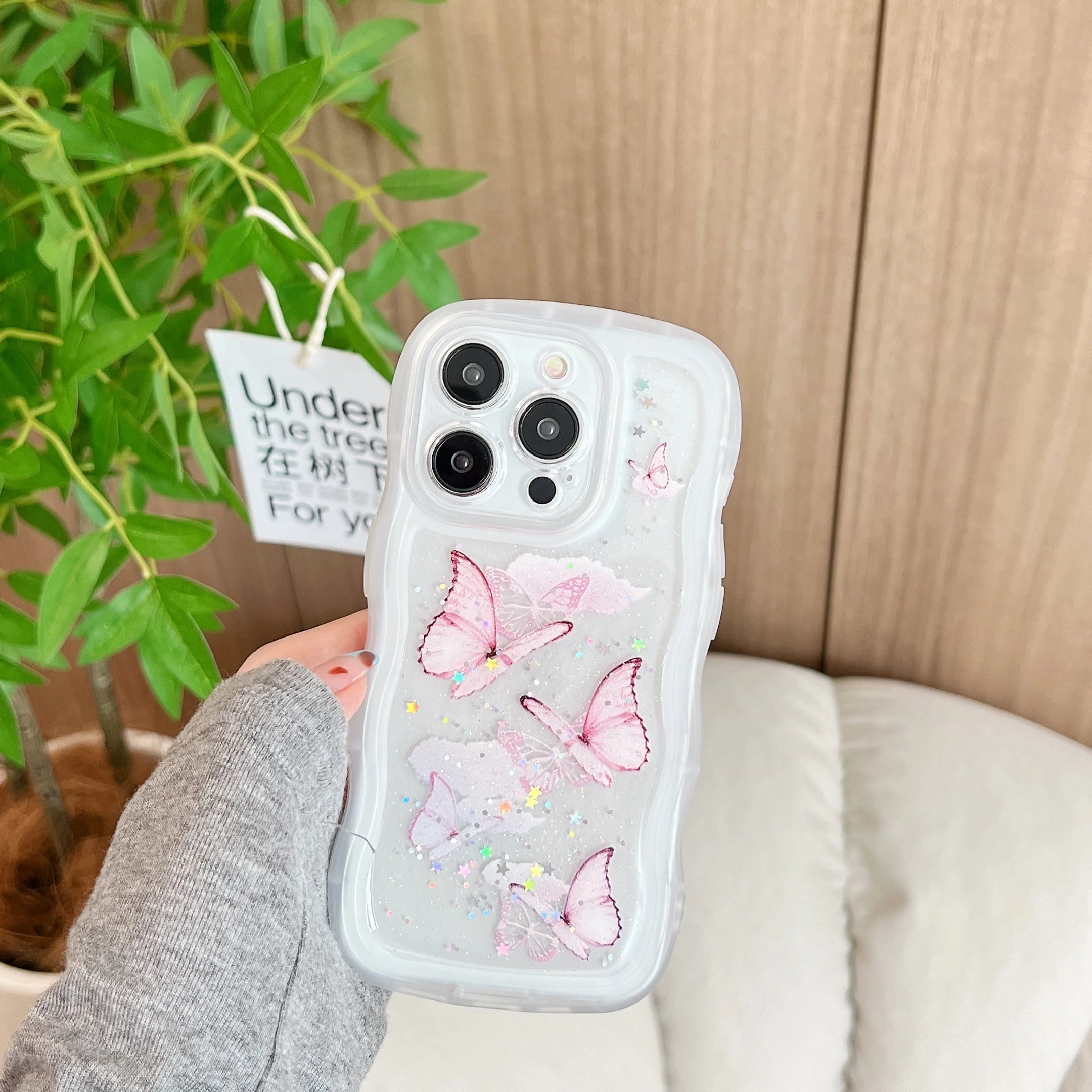 Cute Phone Cases: Bling Glitter Butterfly Bumper for iPhone 7-15 Pro Max - TSP308