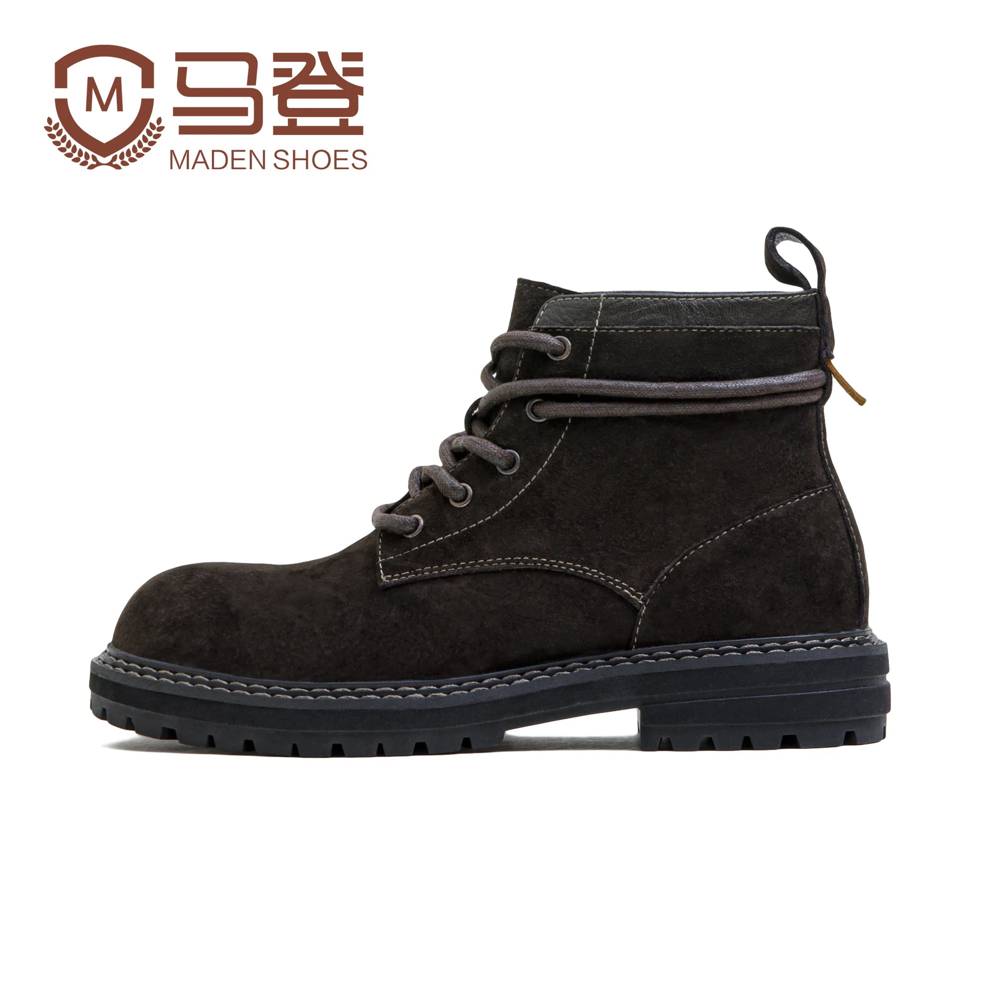 Maden Retro Brown Mid-top Boots Genuine Leather Breathable Casual Shoes for Men Fall and Winter Workwear Versatile Desert Boots