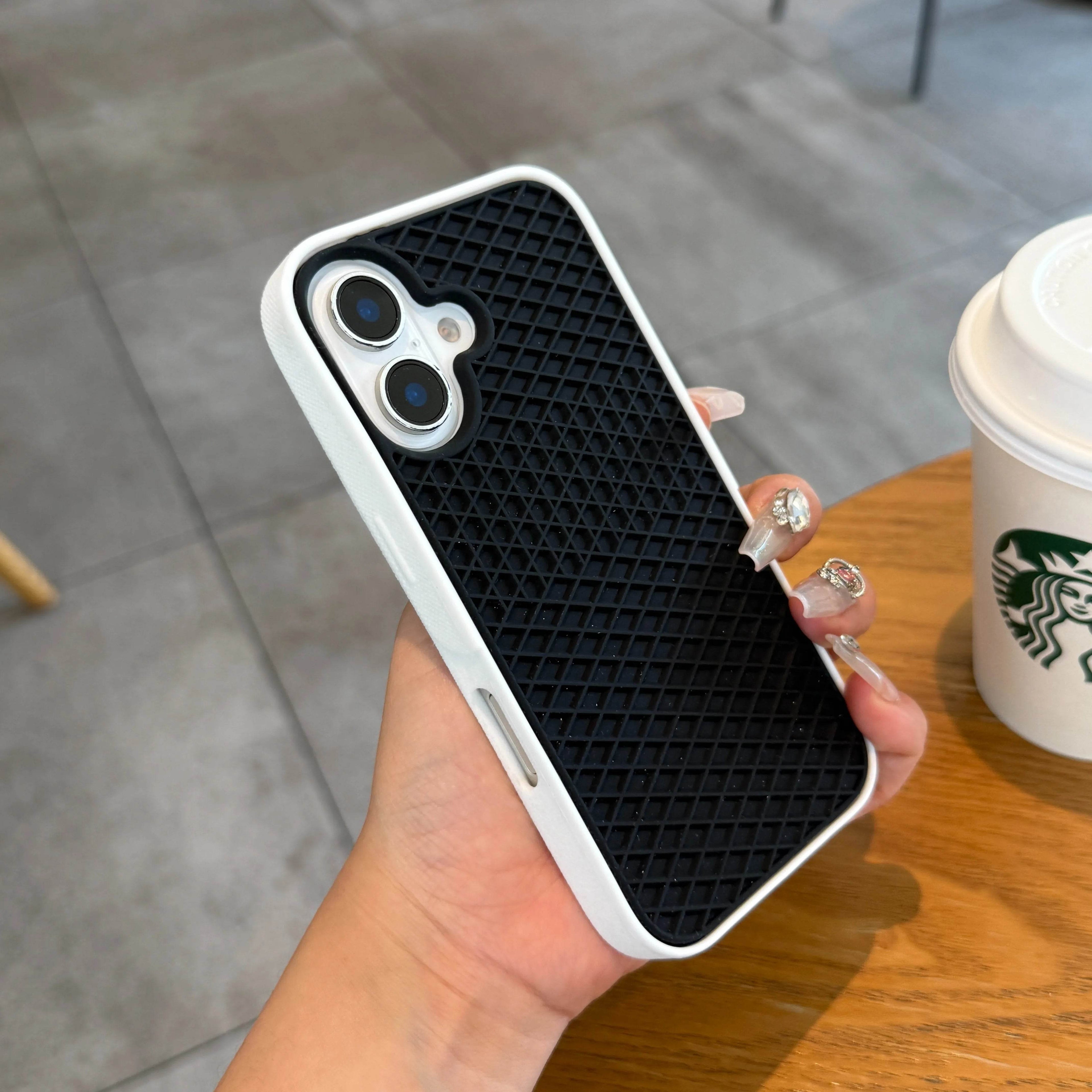for Vans 3D Waffle Shoe Sole Phone Case For iPhone 16 15 14 13 12 11 Pro Max 7 8 Plus XS Max X XR Advanced Soft Shockproof Cover - Touchy Style