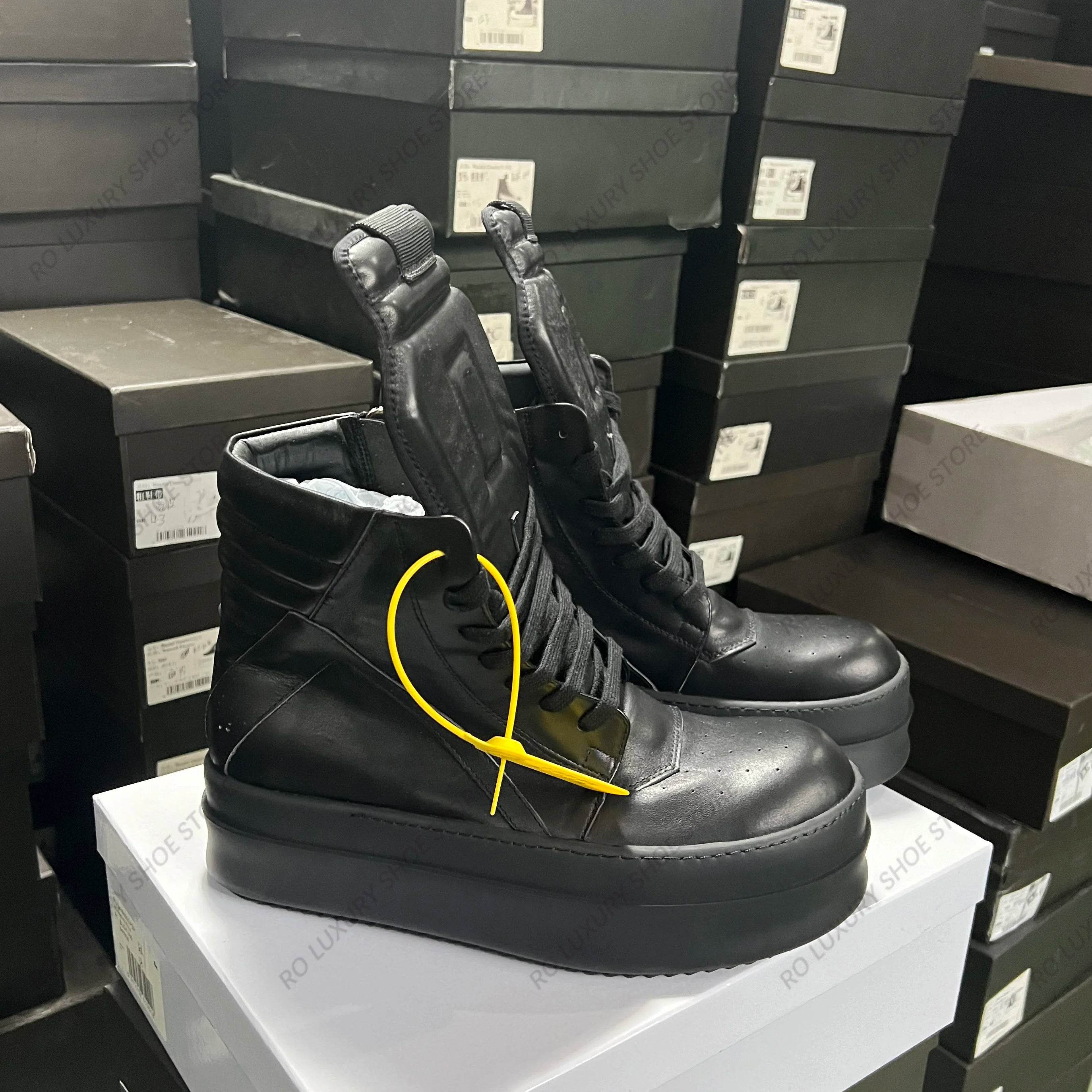 Brand Designer Women Ankle Boot Platform 6cm Casual Italy Girl Geobasket Black Leather Zipper Flat Thick-sole Luxury Street Shoe - Touchy Style