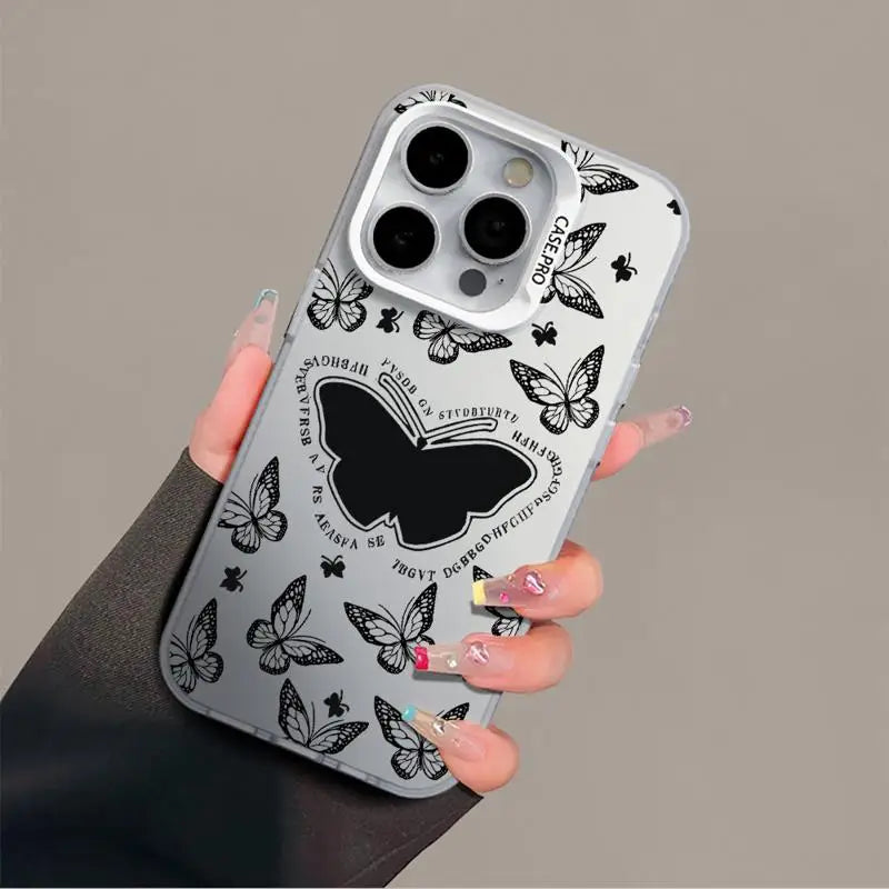 TSP34 Cute Phone Cases for iPhone 15, 14, 13, 12, 11 Pro Max, X, XS Max, XR, 7, or 8 Plus - Butterfly Leather Cover