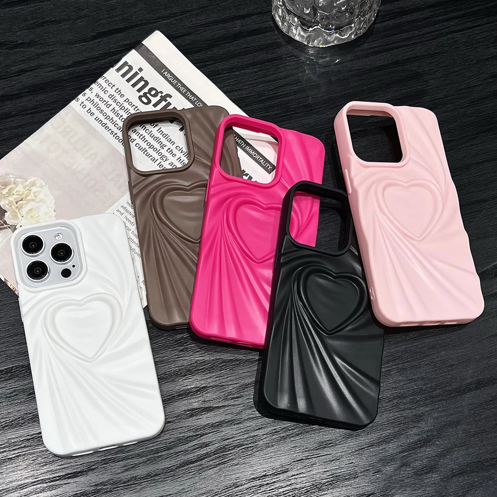 Cute Phone Cases For iPhone 11, 12, 13, 14, 15 Pro, or 16 Pro Max - Candy Heart Pattern - TSP519
