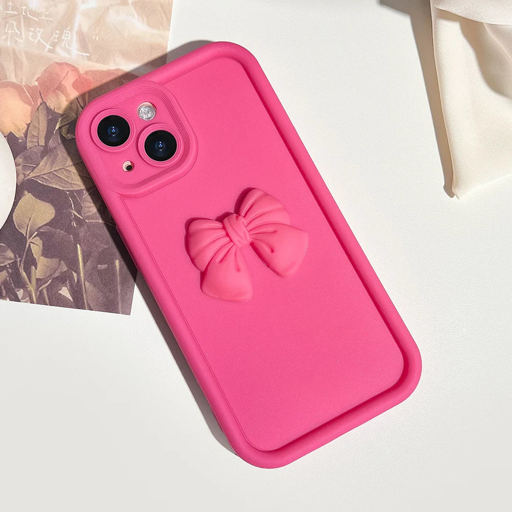 Cute 3D Heart Silicone Phone Case For iPhone 16 Pro 13 11 12 14 15 Pro Max X XR XS 7 8 Plus SE Shockproof Candy Cover