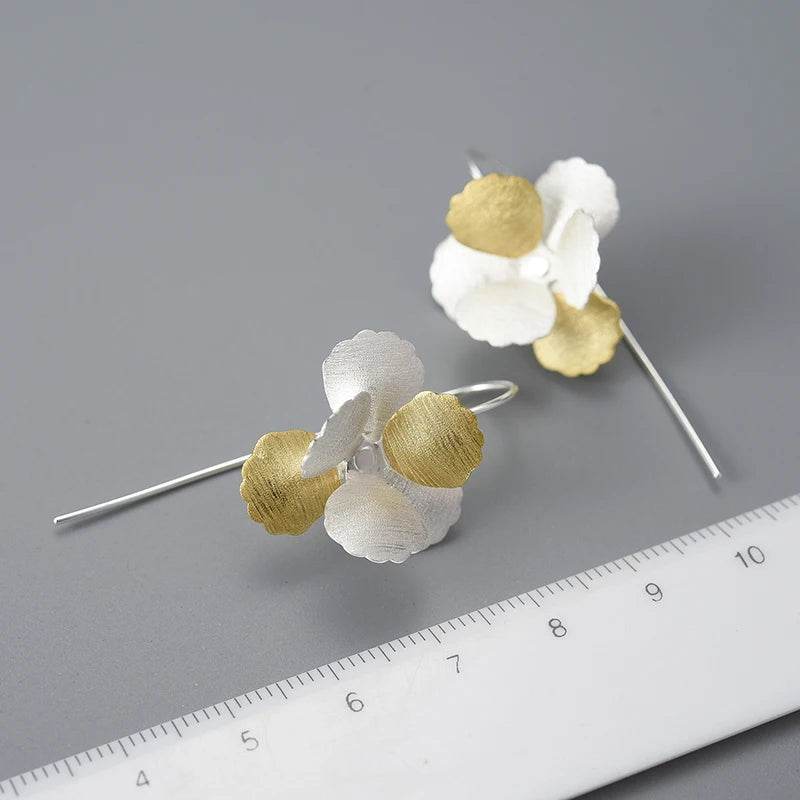 Lotus Fun Long Hanging Unusual Elegant Flower Dangle Earrings for Women Gift Real 925 Sterling Silver Party Luxury Fine Jewelry - Touchy Style