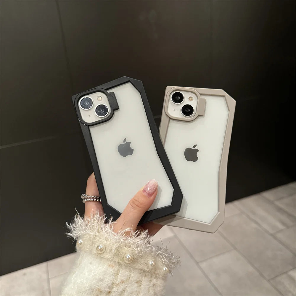 TSP37 Cute Phone Cases for iPhone 11, 12, 13, 14, or 15 Pro Max Plus - Transparent Acrylic Bumper Cover