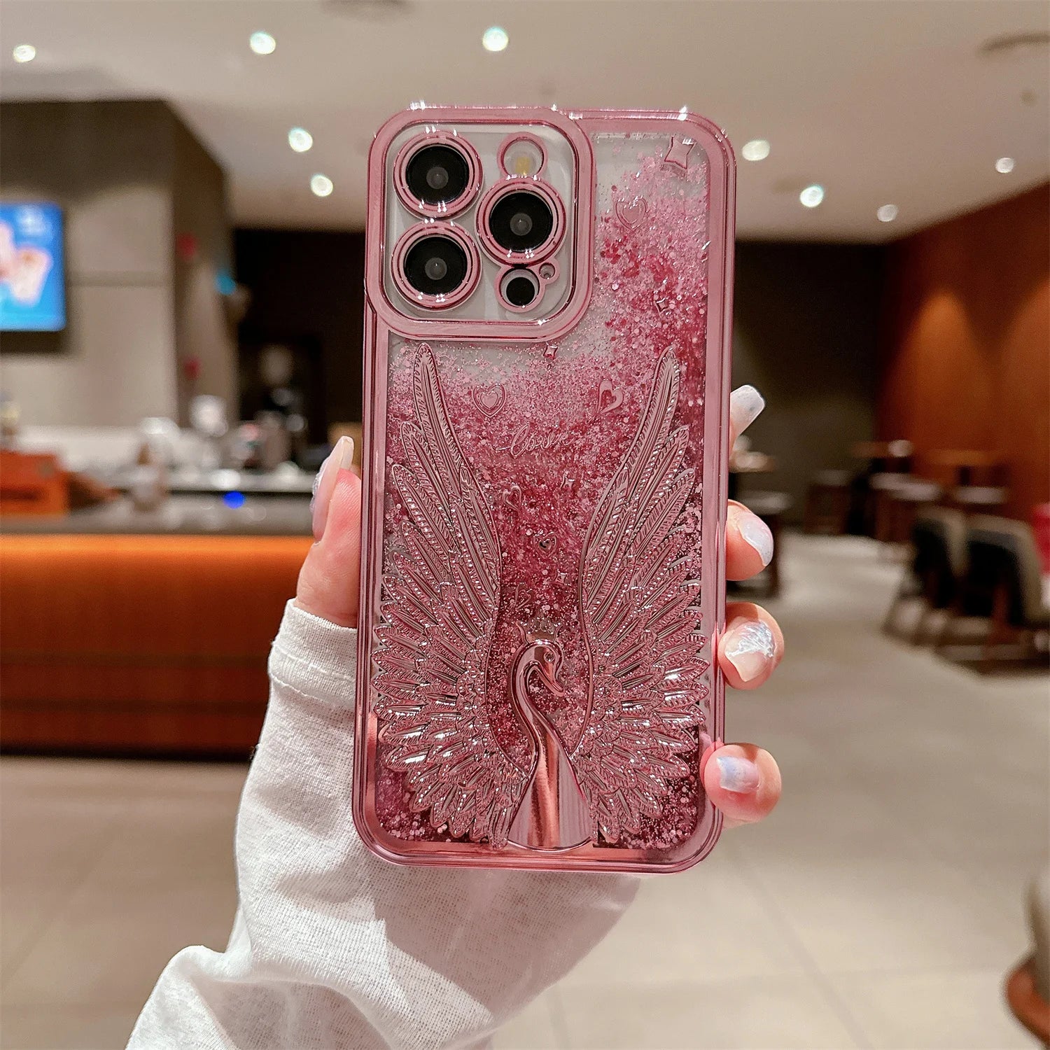 حافظة هاتف لطيفة TSP8 لهواتف iPhone 15 و14 و13 و12 Pro Max و15 Pro و11 - غطاء شفاف بأجنحة الملاك