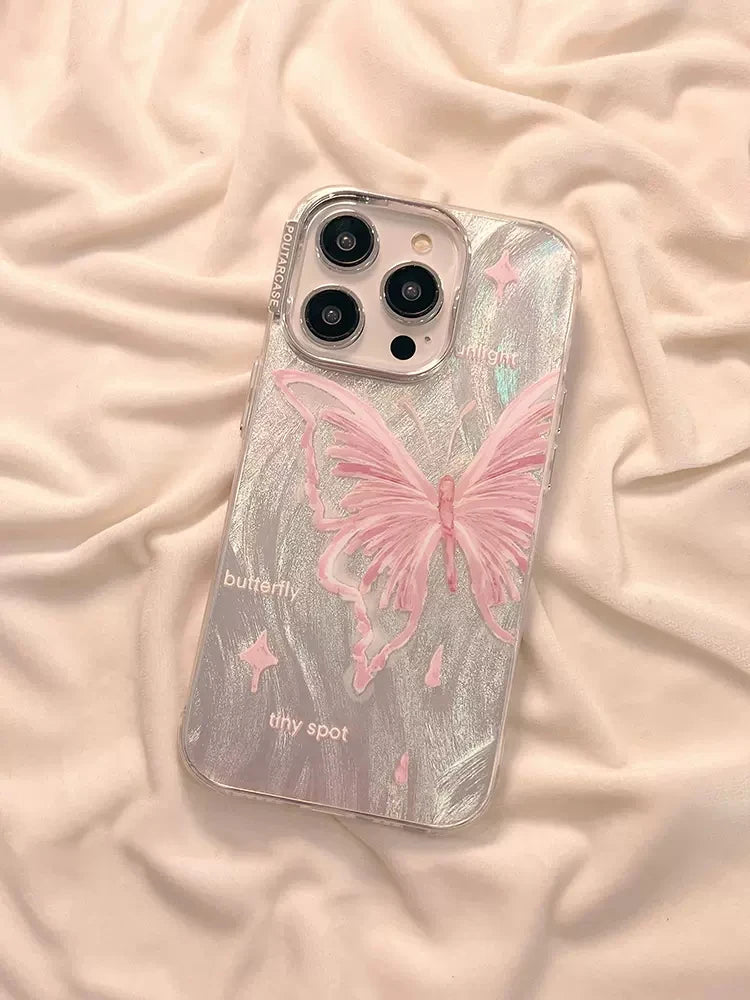 حافظات هواتف لطيفة لهاتف iPhone 15 و14 و13 و12 و11 - قلادة على شكل قلب منقطة متدرجة اللون - TSP431