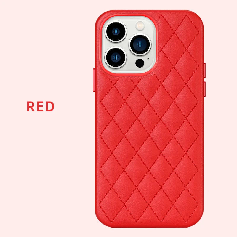 Clearance Sale Leather For Magsafe Case For iPhone 13 Pro Max 13Pro 13 mini Women Fashion Magnetic Stitching Luxury Back Cover