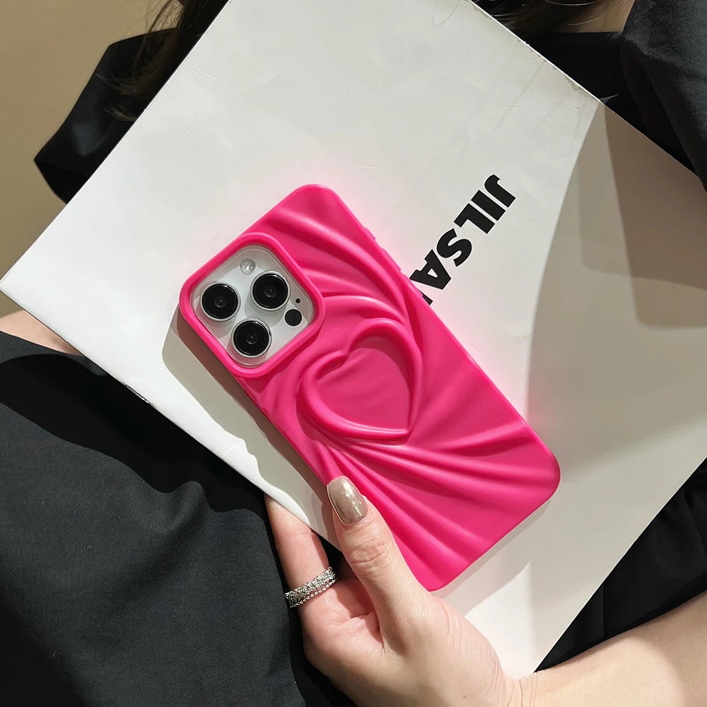 Cute Phone Cases For iPhone 11, 12, 13, 14, 15 Pro, or 16 Pro Max - Candy Heart Pattern - TSP519