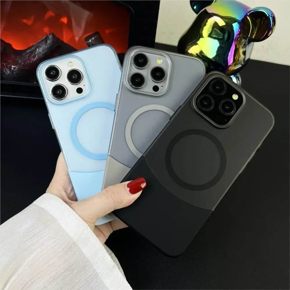 PC Candy Color Clash For Magsafe Phone Case For iPhone 15 14 13 12 11 16 Pro Max Wireless Charging Matte Removable Phone Cover - Touchy Style