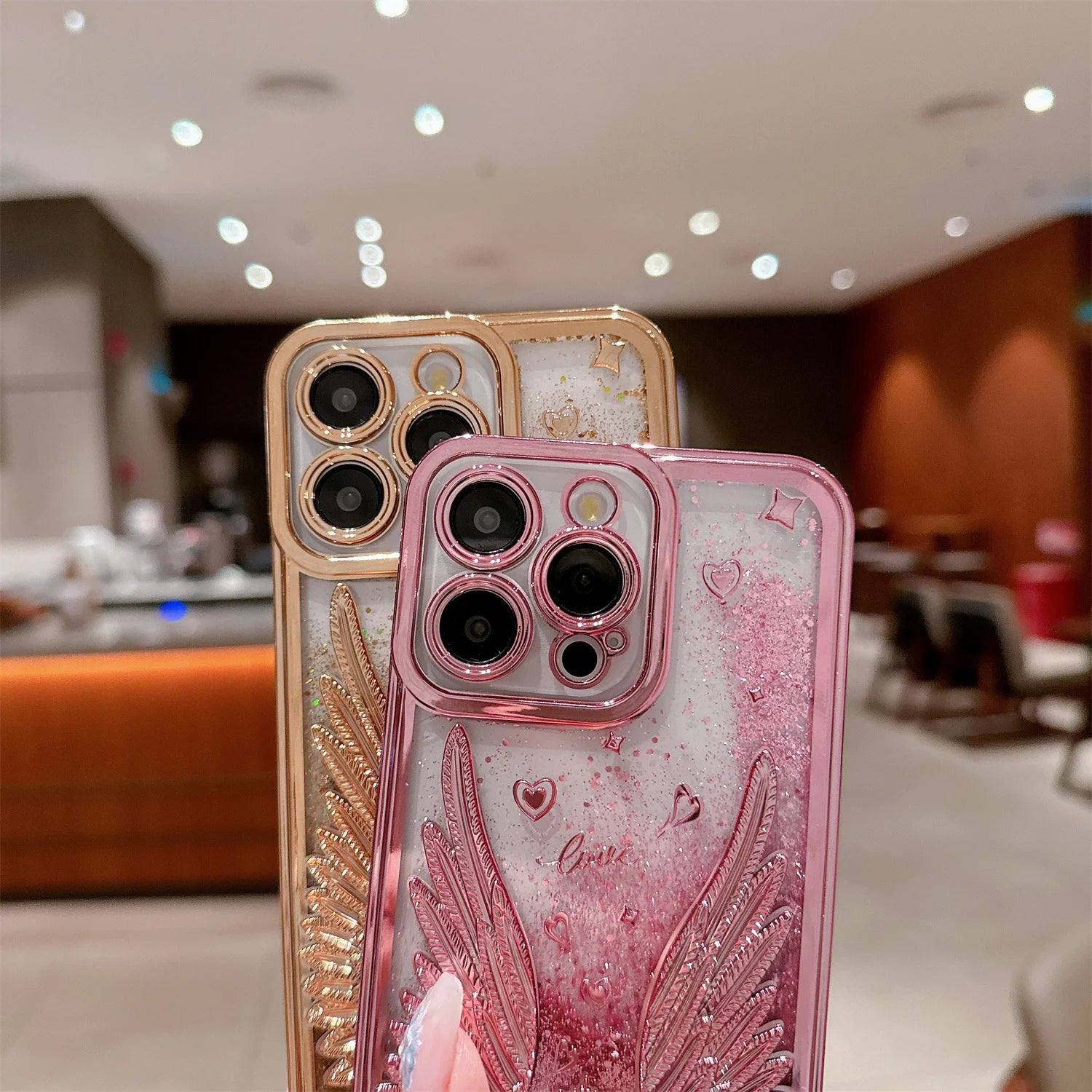 حافظة هاتف لطيفة TSP8 لهواتف iPhone 15 و14 و13 و12 Pro Max و15 Pro و11 - غطاء شفاف بأجنحة الملاك