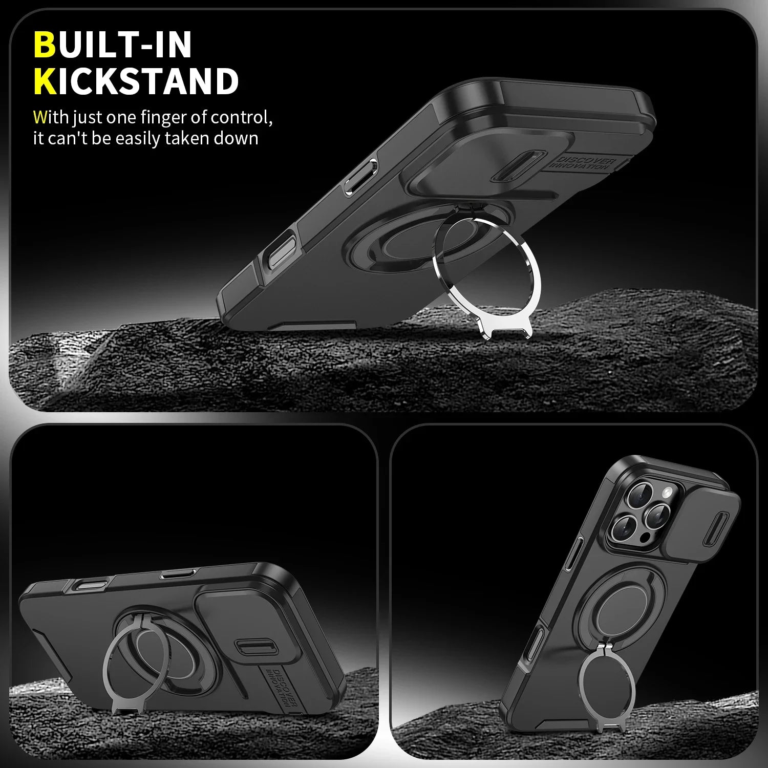 Slide Camera Protection Magnetic Bracket Magsafe Case for iPhone 15 12 11 13 14 16 Pro Max 16 Plus Heavy-Duty Rugged Armor Cover