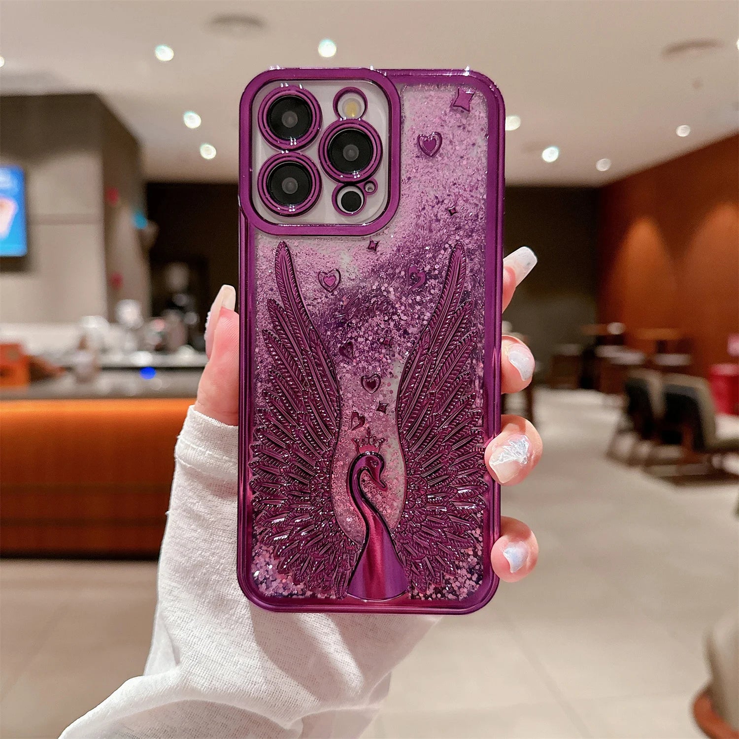 حافظة هاتف لطيفة TSP8 لهواتف iPhone 15 و14 و13 و12 Pro Max و15 Pro و11 - غطاء شفاف بأجنحة الملاك