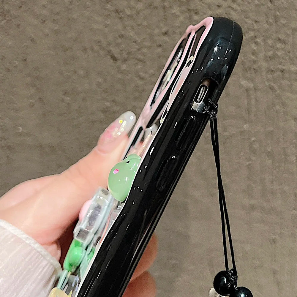 حافظات هواتف لطيفة لهاتف iPhone 7 و8 وXR وX وXS Max و11 و12 و13 و14 و15 Pro Max - غطاء ناعم مزين بنقشة زهور ثلاثية الأبعاد - TSP430