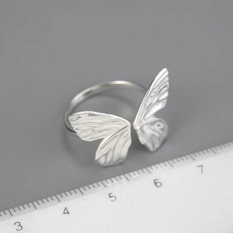 Lotus Fun 18K Gold Adjustable Vintage Butterfly Dating Rings for Women Gift Real 925 Sterling Silver Luxury Quality Fine Jewelry - Touchy Style