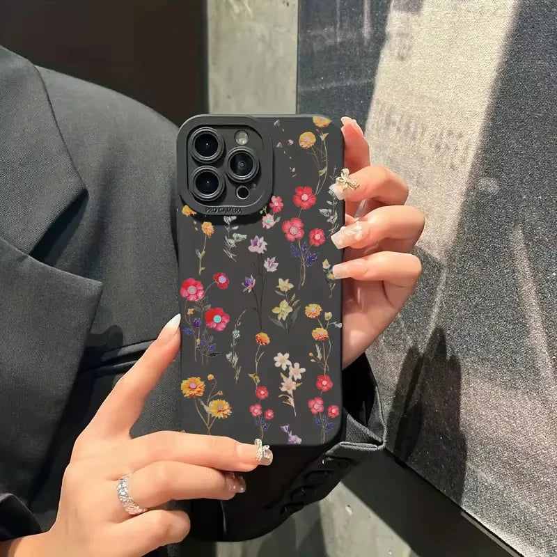 Summer Minimalist Fresh Style Phone Case For iPhone 16 Pro Max 11 12 13 14 15 16E XS XR 7 8 Plus Shockproof Silicone Soft Cove