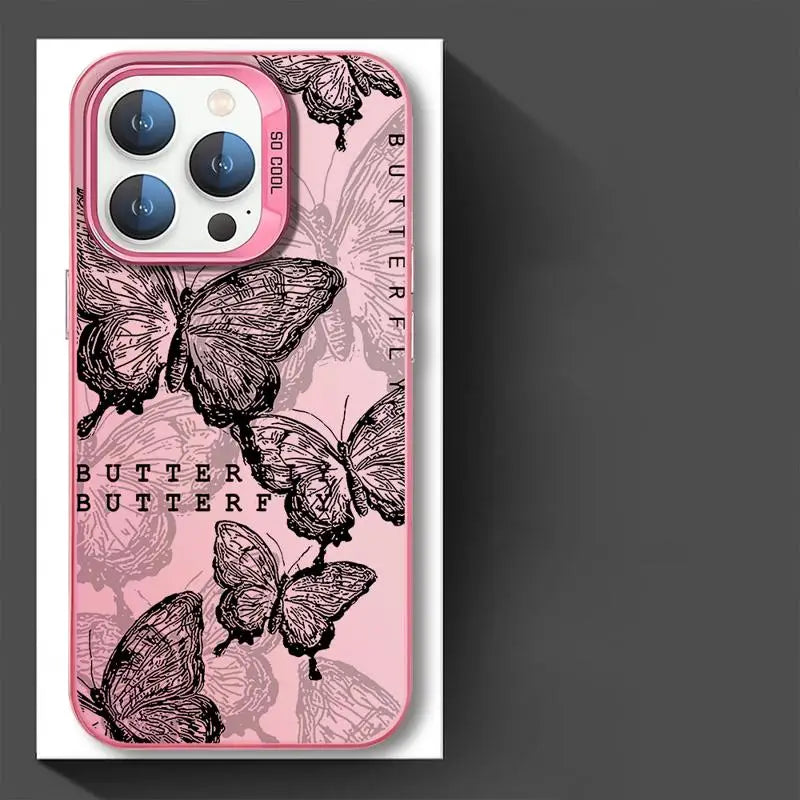 TSP34 Cute Phone Cases for iPhone 15, 14, 13, 12, 11 Pro Max, X, XS Max, XR, 7, or 8 Plus - Butterfly Leather Cover