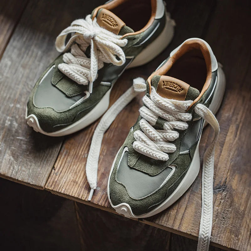 Maden 2024 Fall New Sports Jogging Sneakers for Men Versatile Casual Shoes Comfortable Breathable Casual Sneakers Rubber Sole